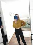 Sweter sweterek golf krotki crop top warkocz oversize luzny s m l