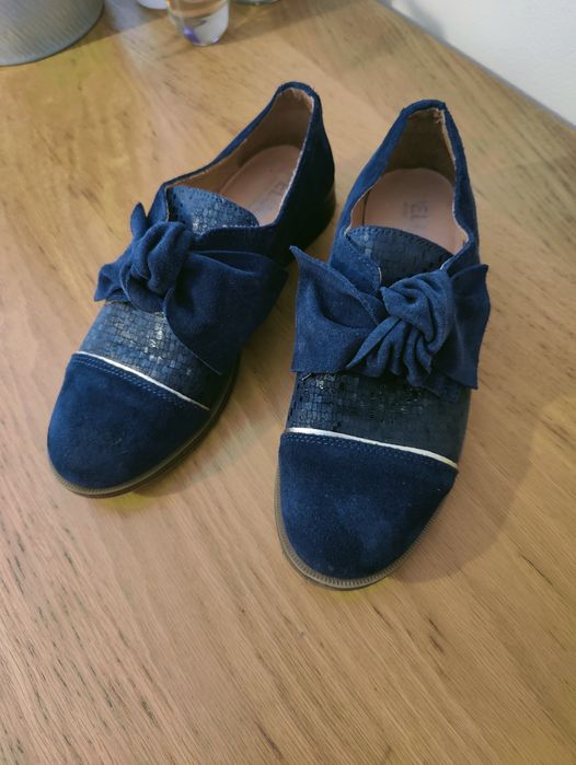 Sapato senhora 36 azul em pele