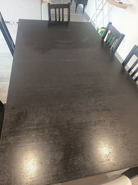 Mesa de cozinha extensível + 6 cadeiras