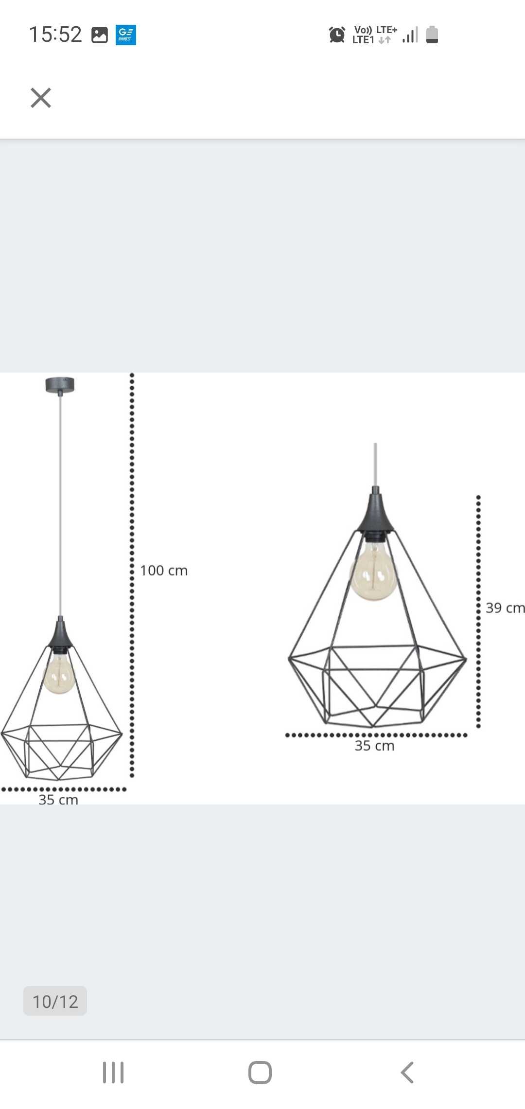 Lampa metalowa czarna loft retro