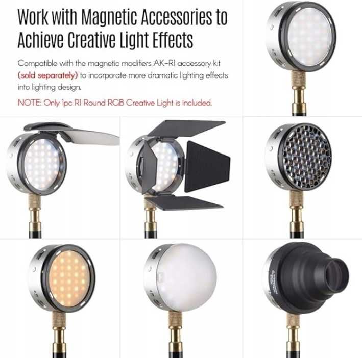 Światło lampa Godox R1 do nagrywania wideo streamingów RGB Mini LED