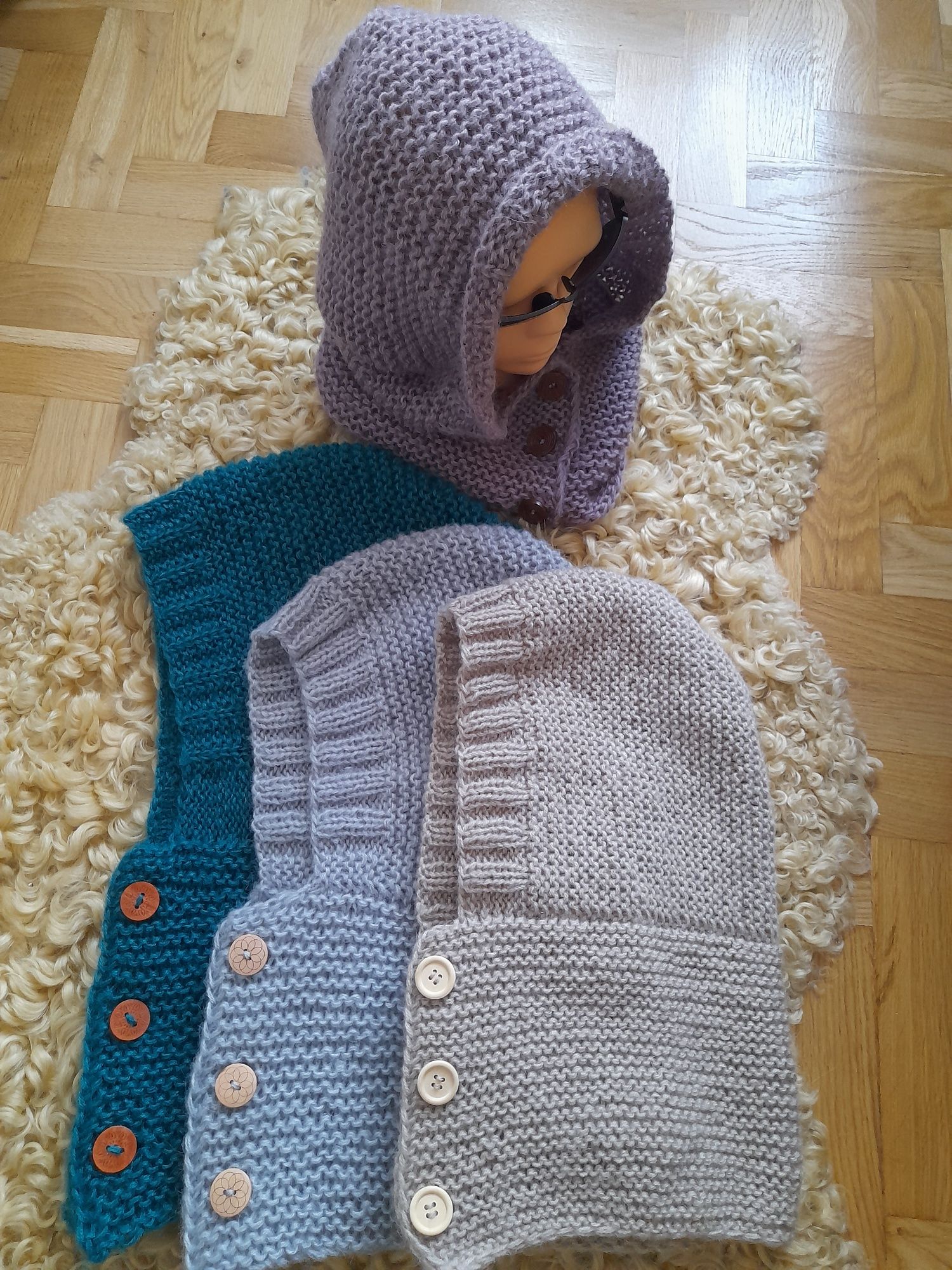 Kominiarka balaclava z angorki I moheru.Handmade.