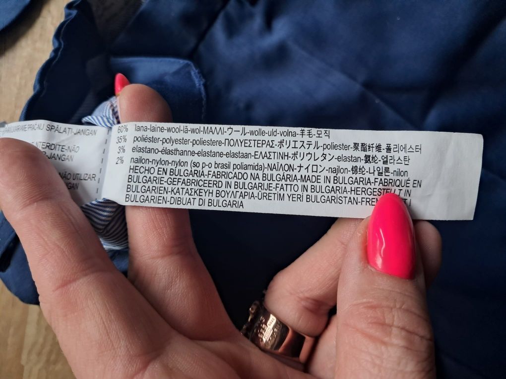 Garnitur wiskozowy wełniany niebieski zara 140 146  komunia wesele