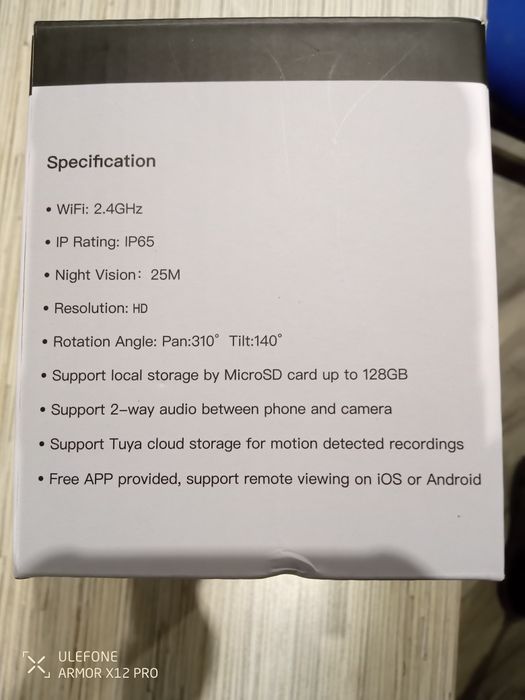 Камера видеонаблюдения IP WI-FI, Tuya Smart