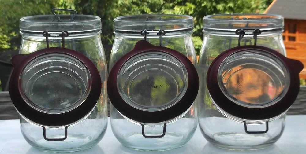 Szklane słoiki na gumkę, sprężynkę. 1 L