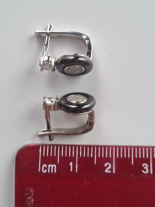 Сережки та перстень кераміка та срібло 925 проби, Італія