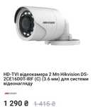 HD-TVI відеокамера DS-2CE16D0T-IRF (C) (3.6 мм)