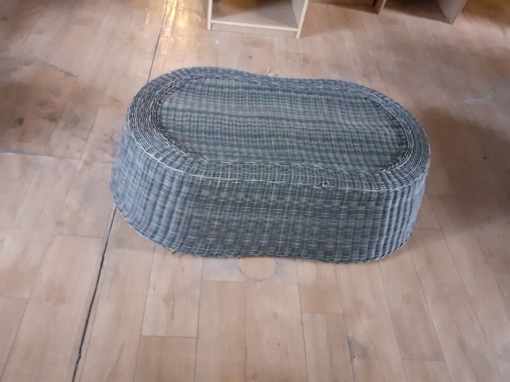 Rattanowy stolik ogrodowy owalny 64x112, wys 36 cm