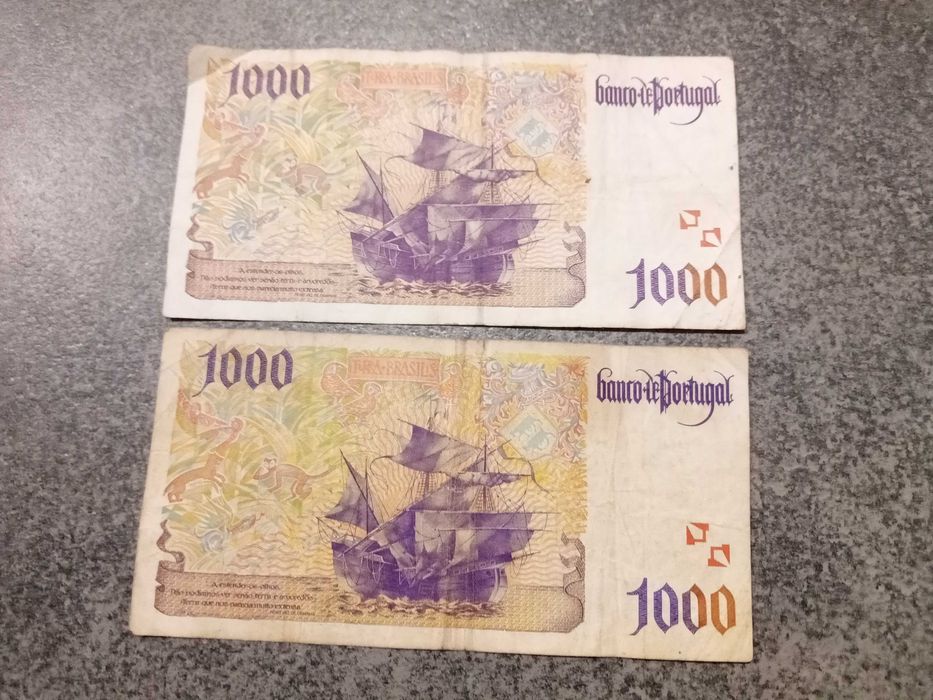 Notas Antigas Coleção  1000 Escudo Portugal