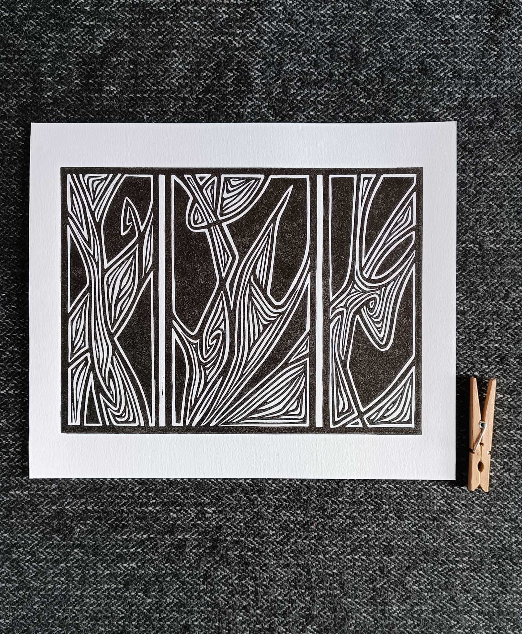 Linoryt, grafika artystyczna – Abstrakcja