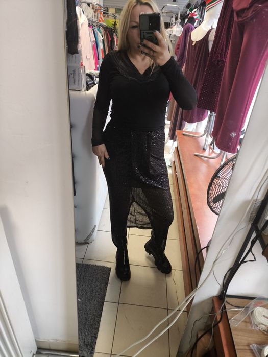 Piękny komplet spódnica cekiny i bluzka rozm S m  l