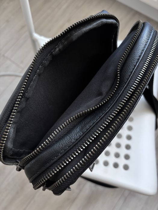 Сумка чоловіча чорна шкіряна / сумка мужская