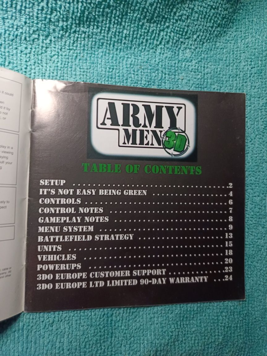 Ps1 Army Men 3D psx psone Książeczka Manual Angielski