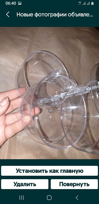 Шкатулка акриловая органайзер 4 секции прозрачная