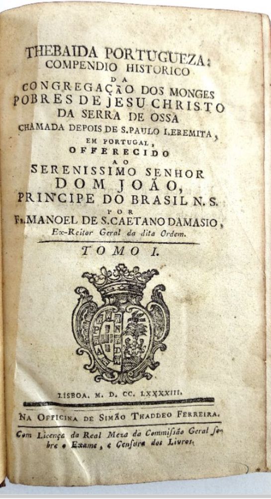 Thebaida Portugueza Volume I 1793 sec XVIII