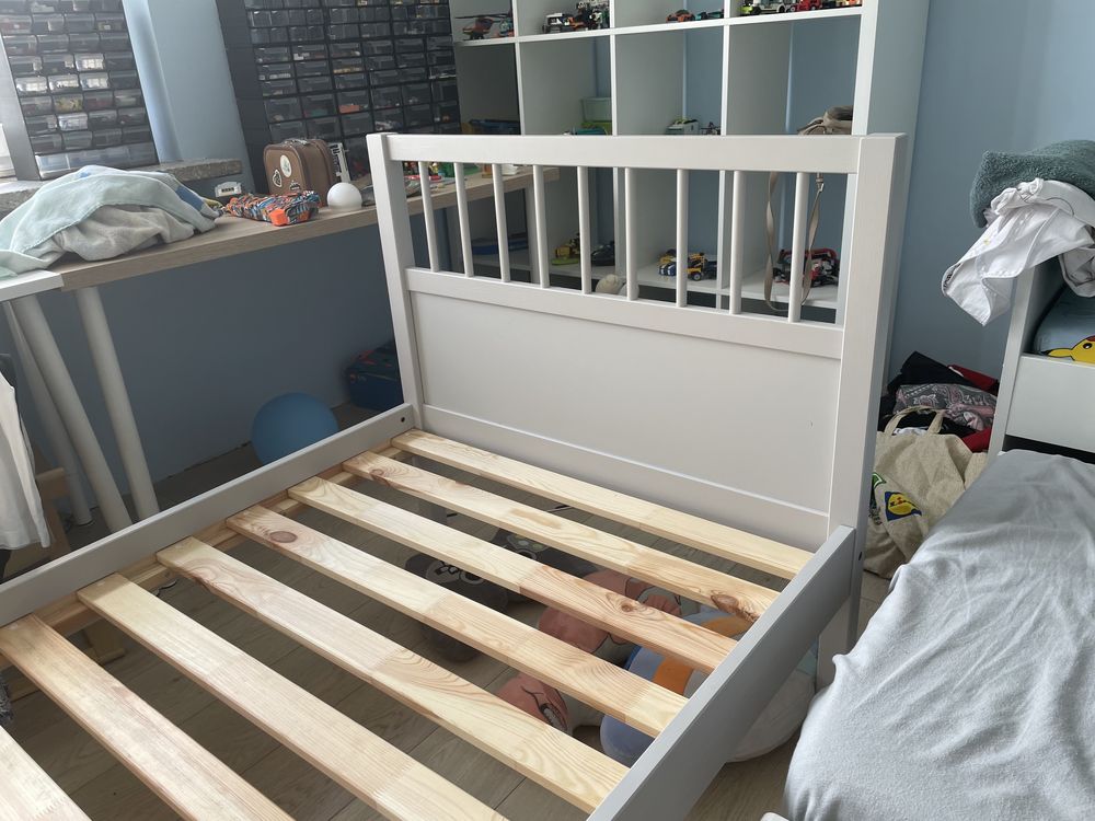 Łóżko szare dziecięce / młodzieżowe Ikea Smyga 90x200
