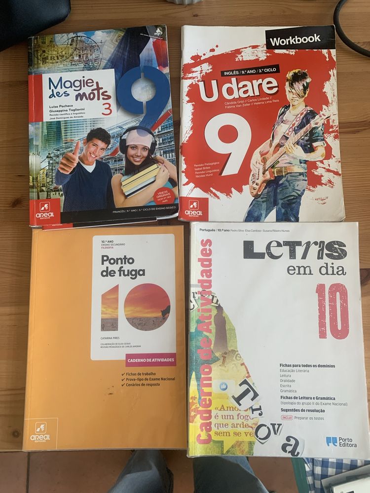 Livros e cadernos de fichas 9ano