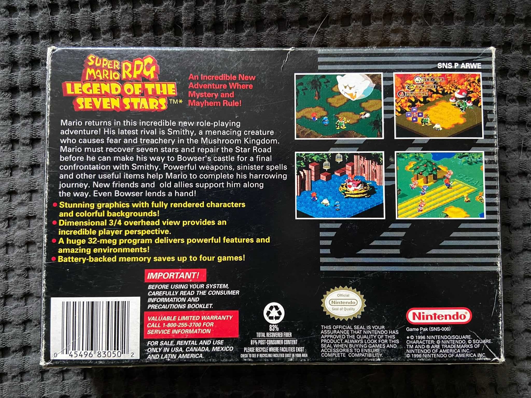 Super Mario RPG SNES wersja NTSC USA angielski CIB