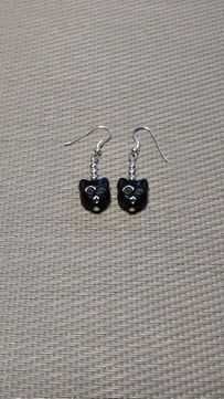 Kolczyki czarne koty kotki cat 3.5cm nowe