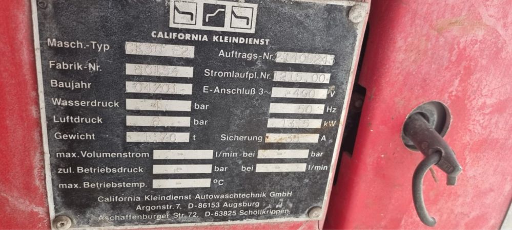 Myjnia samochodowa automatyczna California na części