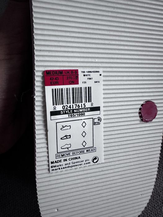 Nowe Japonki klapki męskie M&S Marks & Spencer 44 EU/ 10 UK