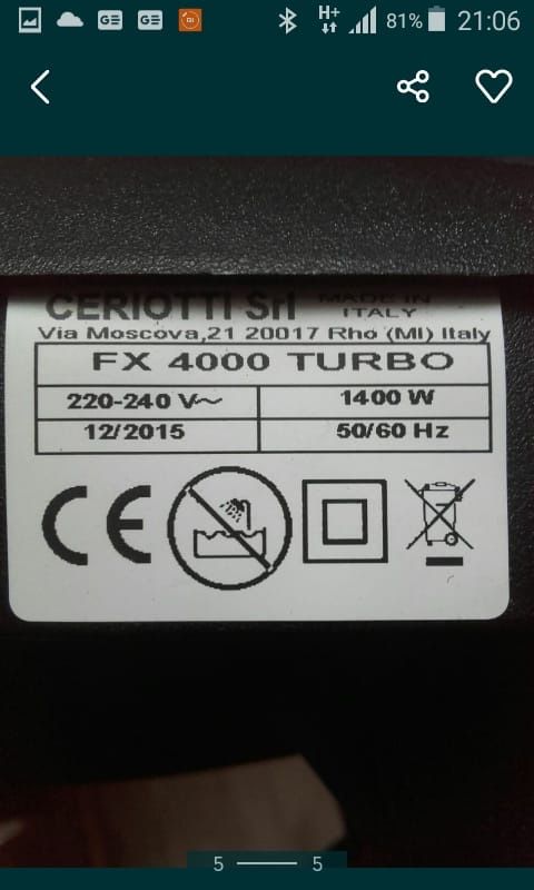 Suszarka do włosów Cerotti  FX 4000 turbo nie Wella inframazon