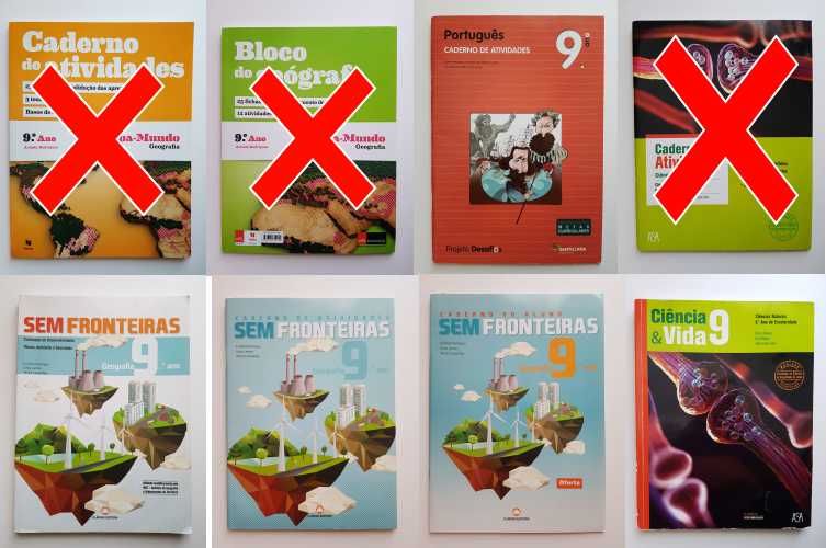 Manuais e Cadernos de Atividades 9 Ano Várias Editoras