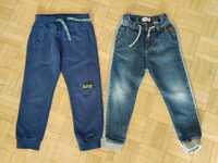 2x spodnie dresowe joggersy jeansy zara coccodrillo r 110
