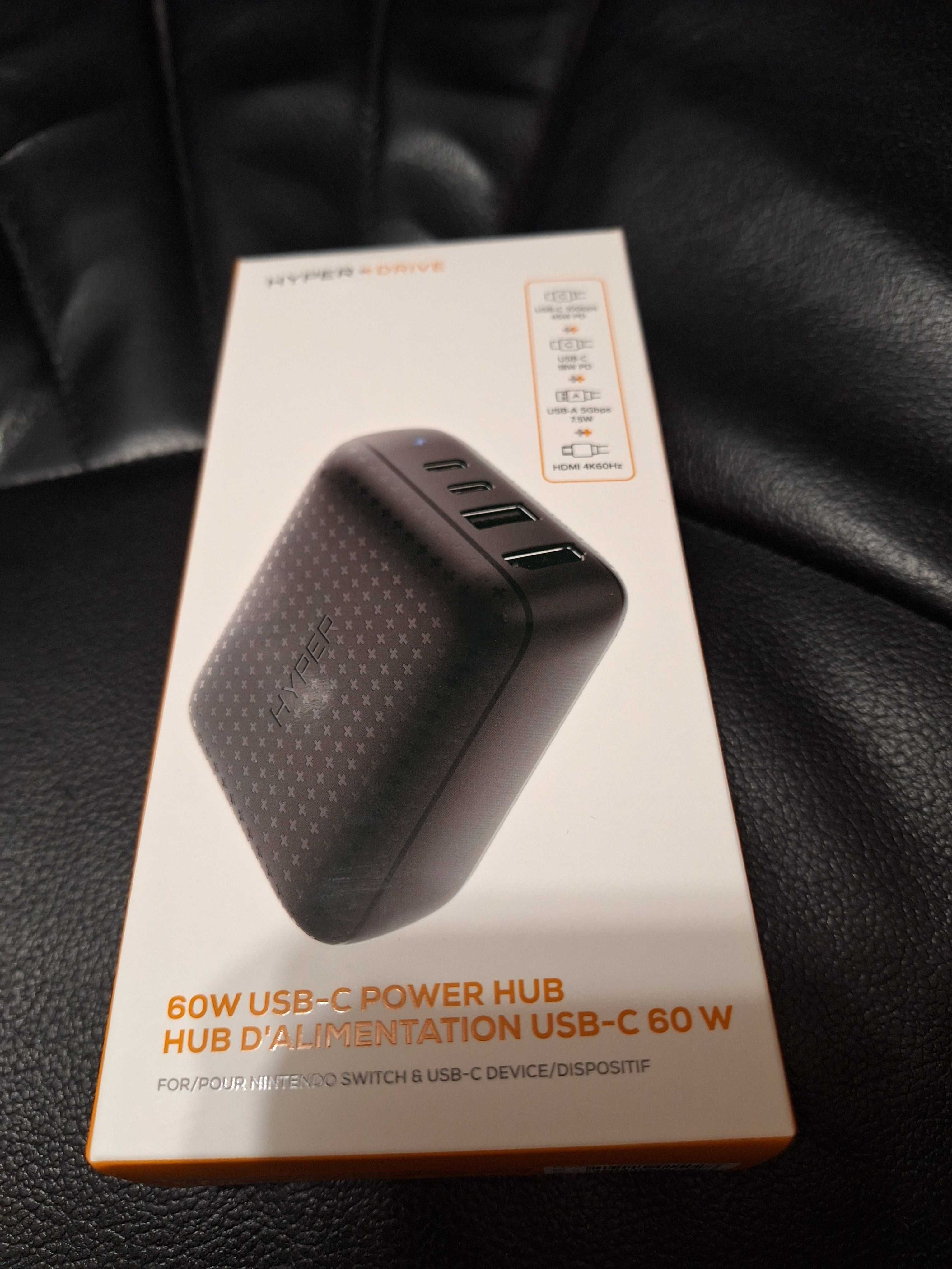 Ładowarka Nintendo Switch Hyper HyperDrive 60W USB-C + HUB