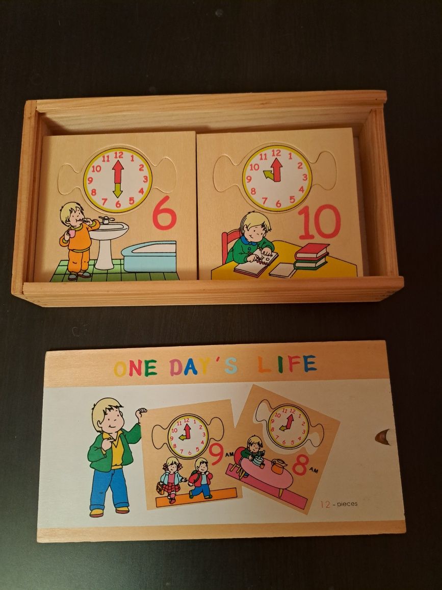 Toys - drewniana zabawka edukacyjna One day's life/3+