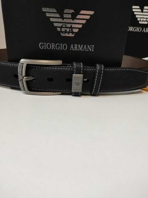 Emporio Armani Męski pasek firmowy, skóra naturalna 410