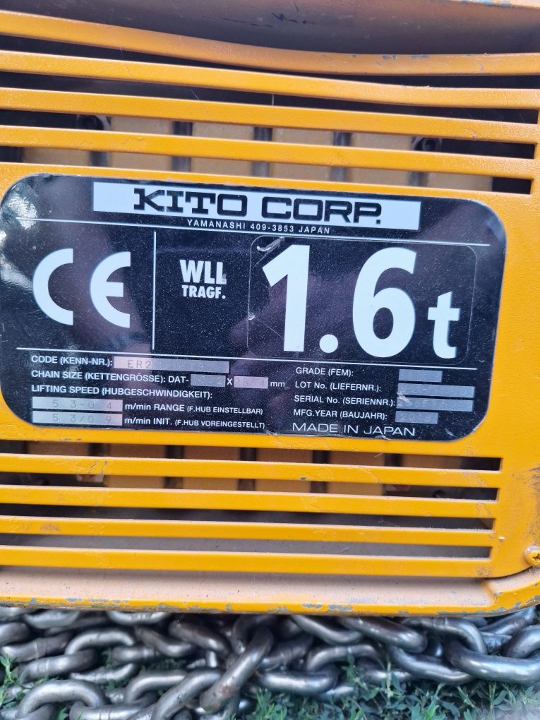 Wciągnik łańcuchowy wciągarka Demag suwnica Kito Er2 1.6t