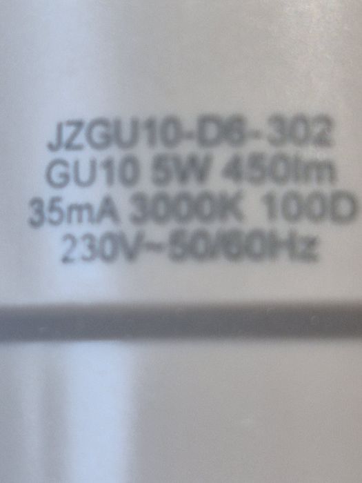 Foco a LED 5w 450lm 3000k encastrar 230V 50Hz GU10