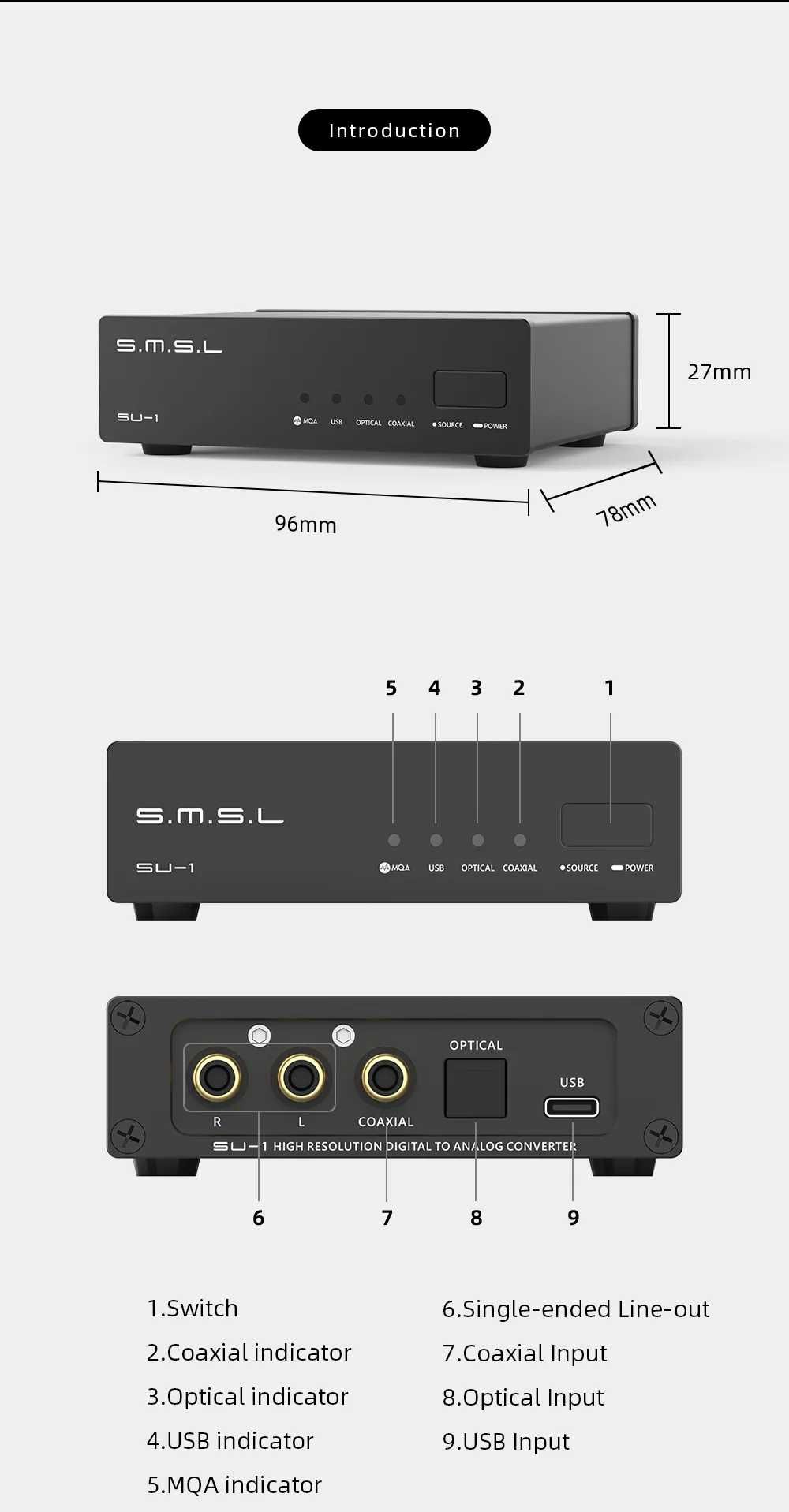 SMSL SU-1 ЦАП ( DAC ) AK4493S звукова карта DSD PCM MQA