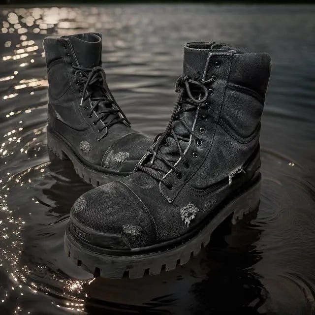 Balenciaga Strike boots black distress ботинки | баленсиага страйк