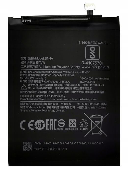 Bateria Do Xiaomi Bn4A Redmi Note 7 M1901F7G