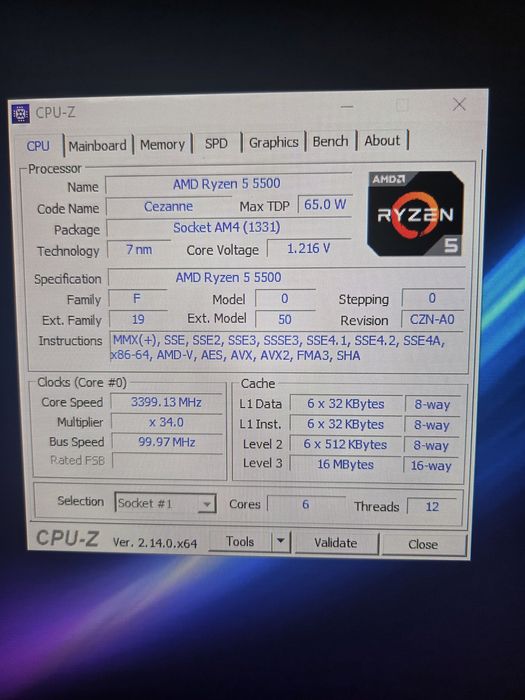 Zestaw komputerowy Ryzen 5 5500 | 16gb 3200MHZ cl16 | Asrock B450