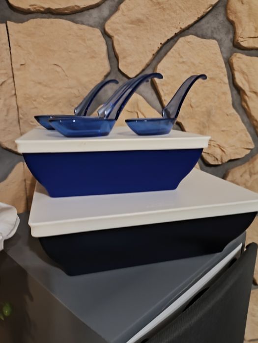 Tupperware miski Zen 960ml+1,75l+4 łyżki