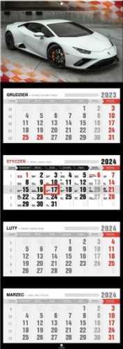 Kalendarz 2024 czterodzielny Lamborghini