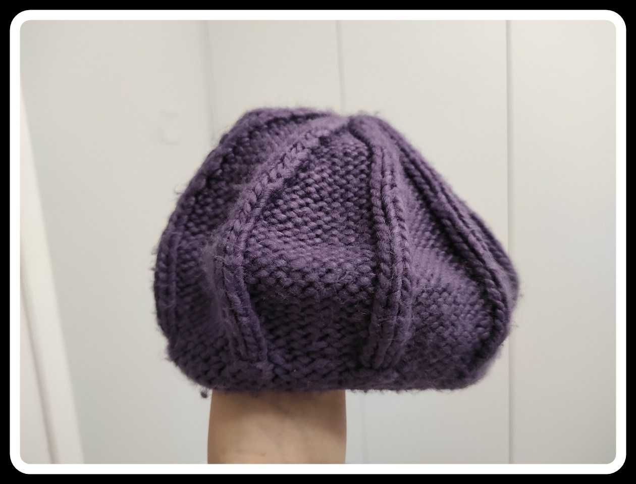 BERET kolor wrzosowy - fioletowy