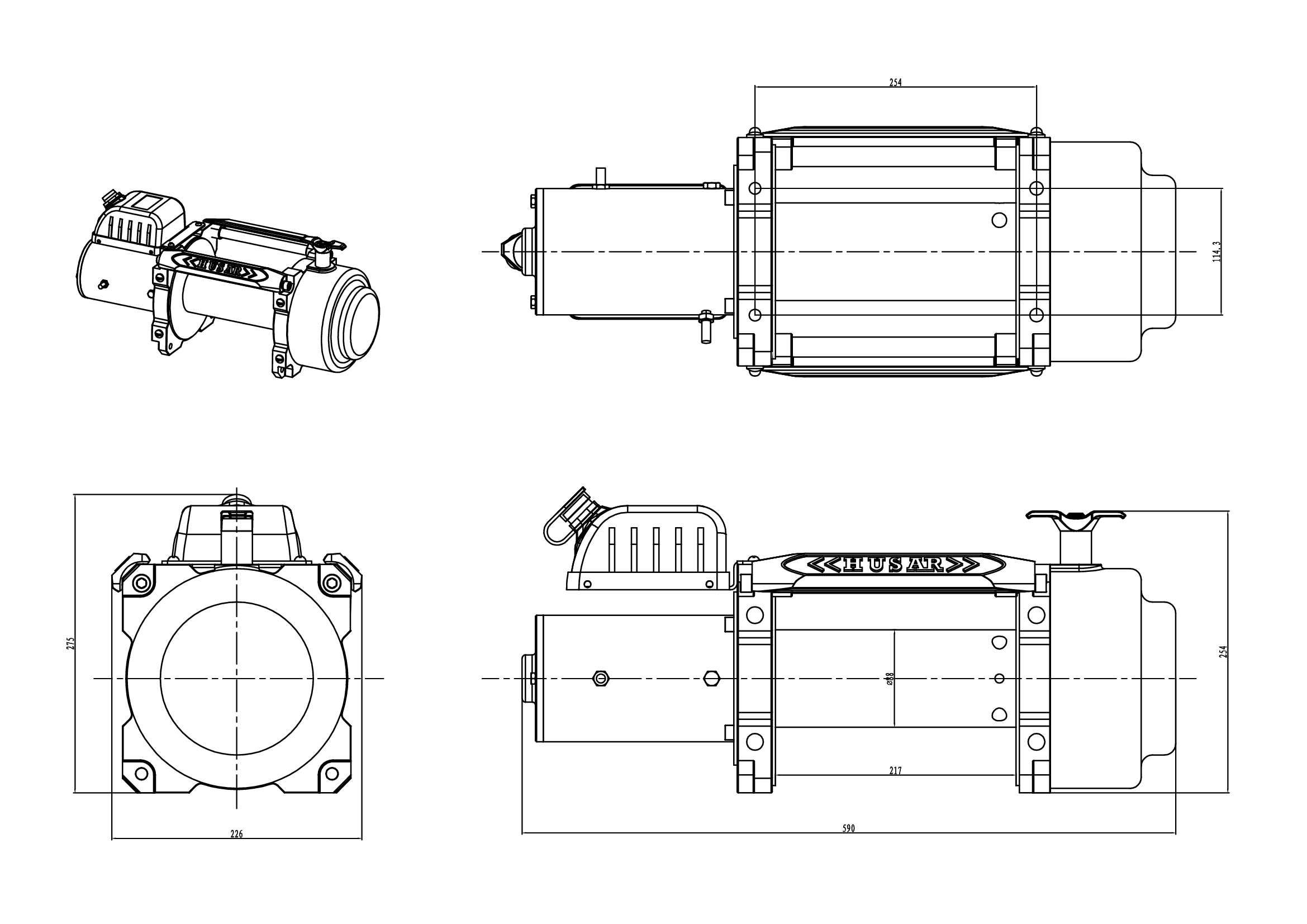 Wyciągarka Husar Winch BST S 16500, 7,5/15T,Wciągarka samochodowa,LORA