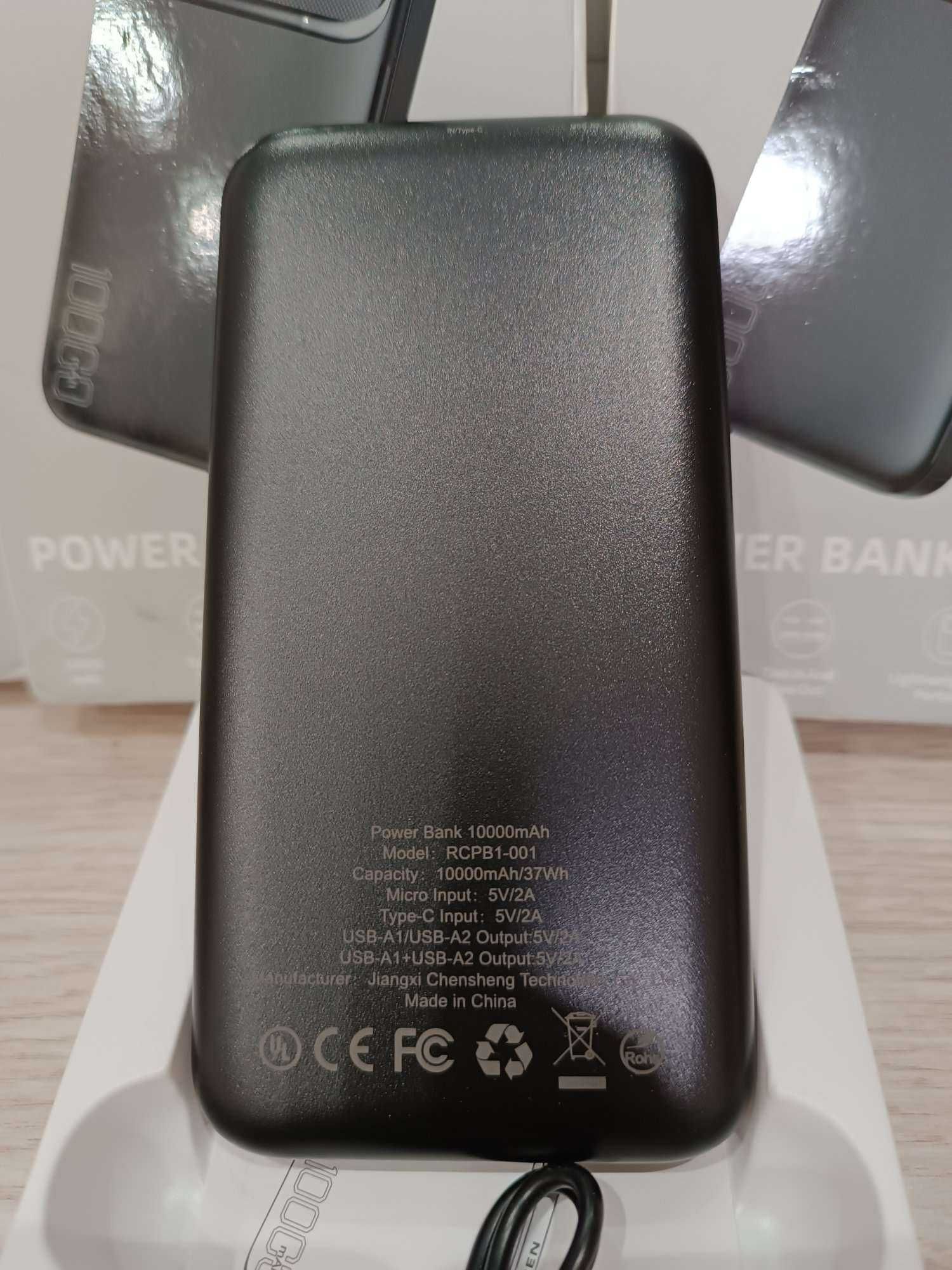 Павербанк Rocoren 10000 mAh 20w, портативный аккумулятор, УМБ