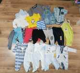 Paka ubranek 62 68 pajace spodnie H&M spodenki ogrodniczki bluzki body