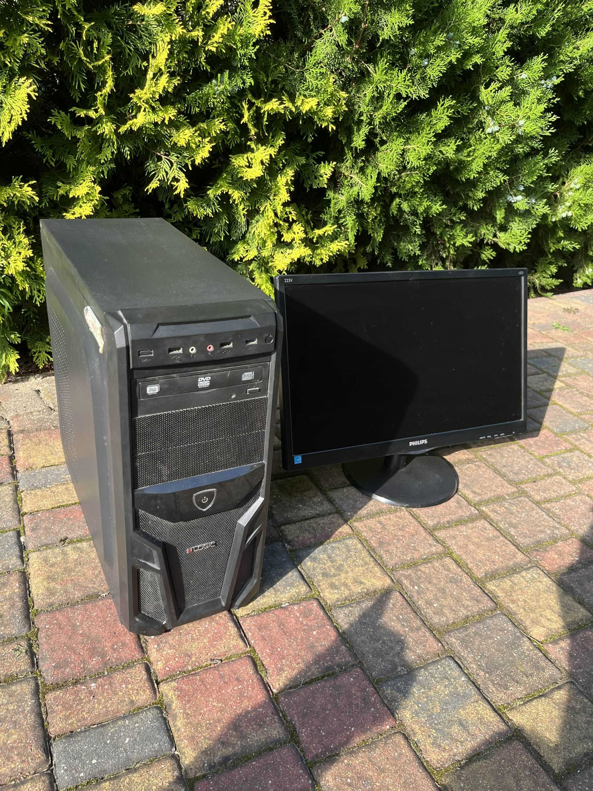 Komputer + monitor – GTX 1050 Ti, i3, SSD 512 GB, windows 10