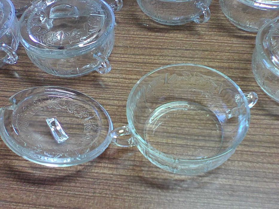 Conjunto taças com tampa Crisal Portugal