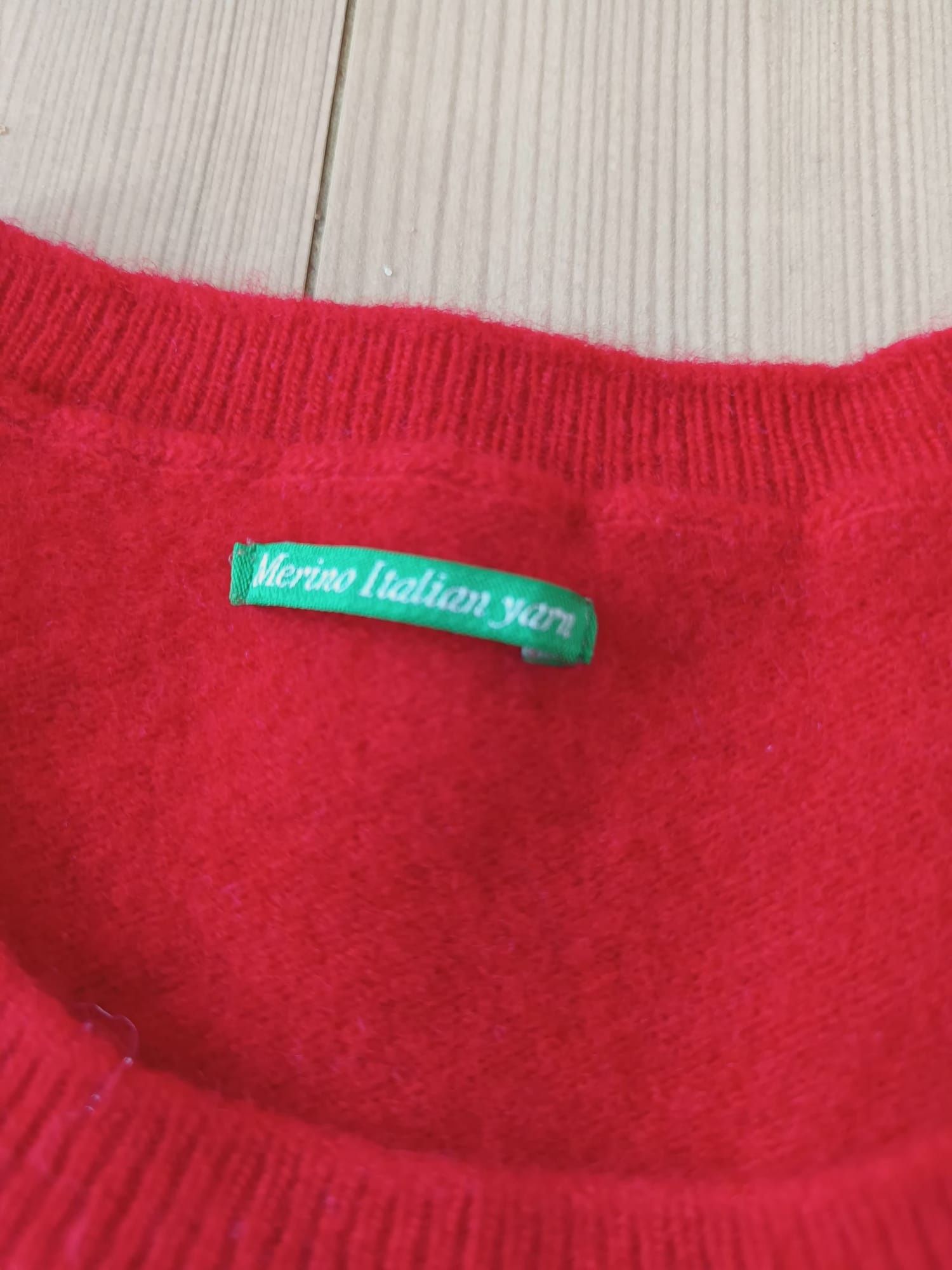 United Colors of Benetton ciepły sweter sweterek 134 100% wełna merino