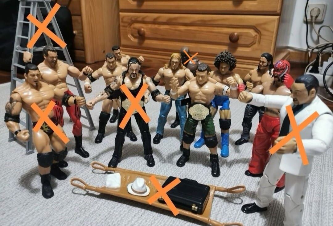 Conjunto Figuras WWE + Acessórios