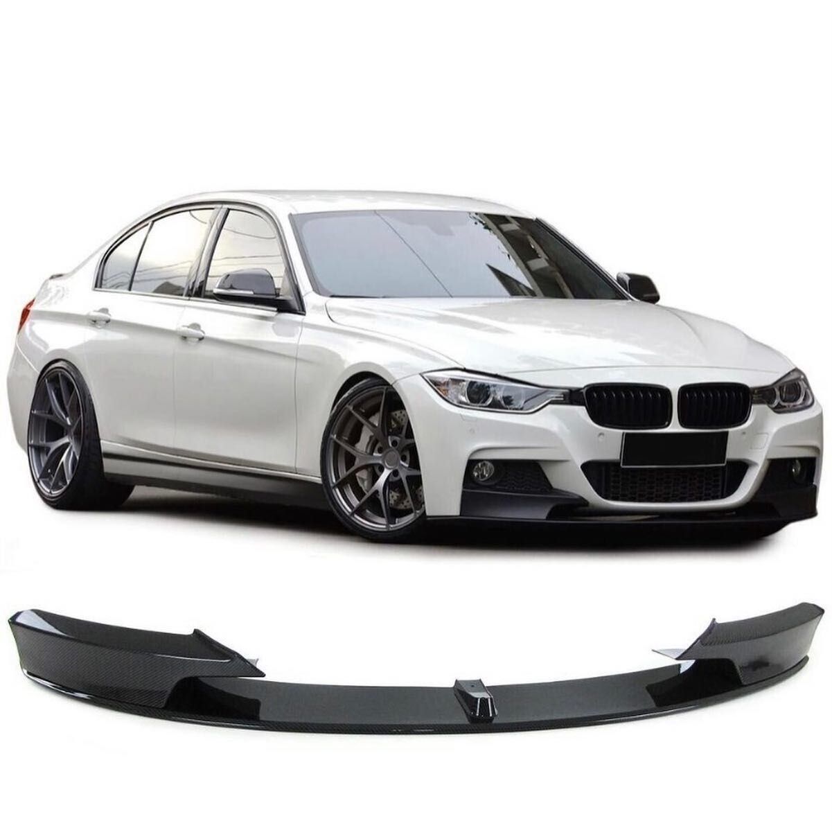 Губа на bmw f30 сплитер на передний бампер бмв ф30 накладка на бампер
