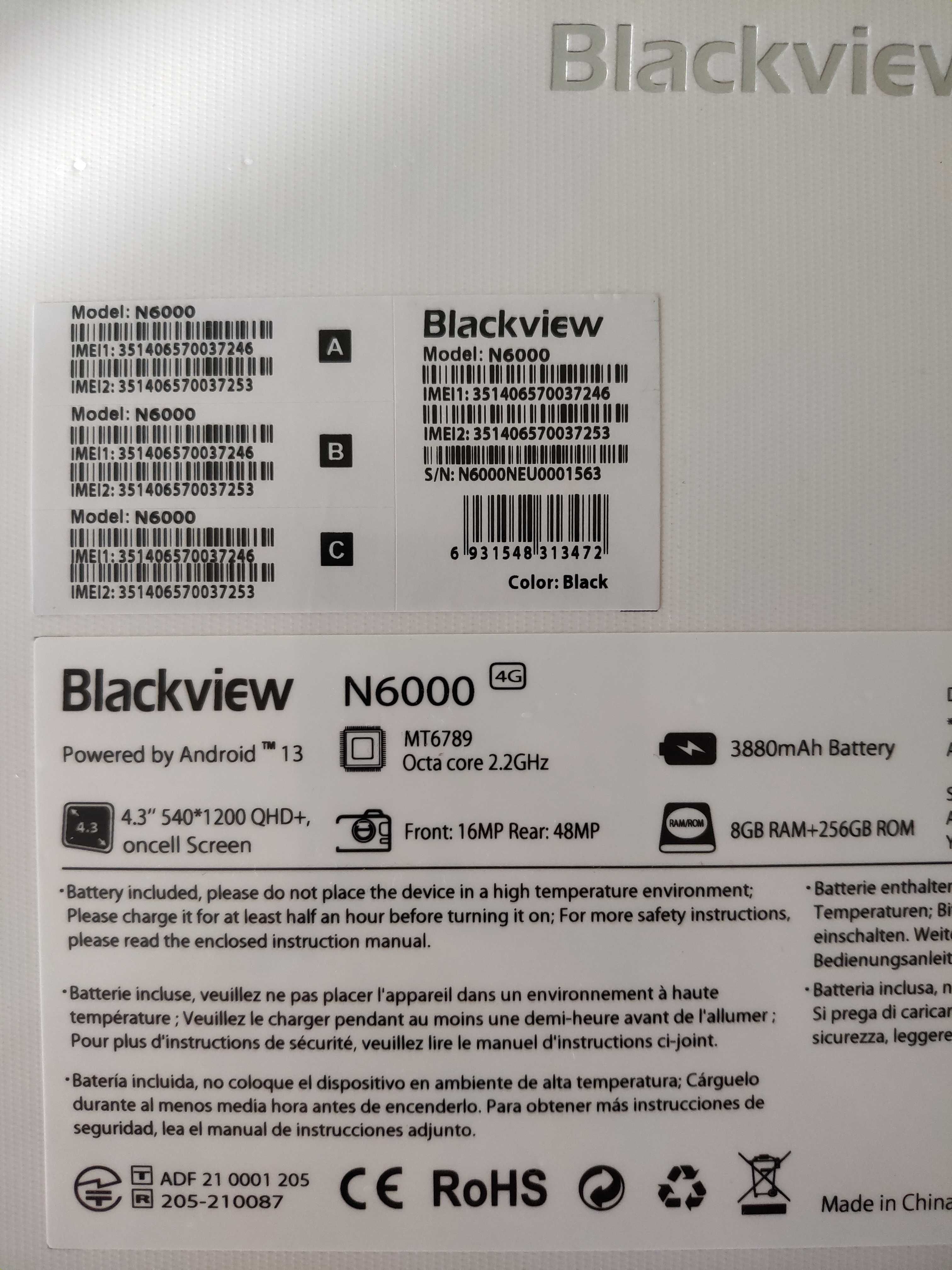 Компактный Blackview N6000 8+256GB Helio G99 4.3" IPS IP68/69K/810H