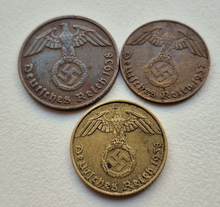 3 Рейх 1937 - 1938 р. 1 2 5 пфенніг 3 монети алюмінієва бронза